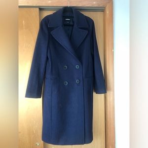 Express Women’s navy wool coat.